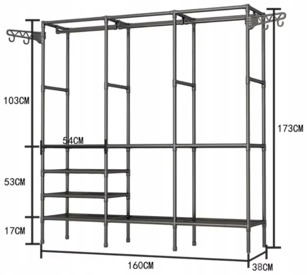 Шкаф текстильный 162х36х175 см CR-162 CN