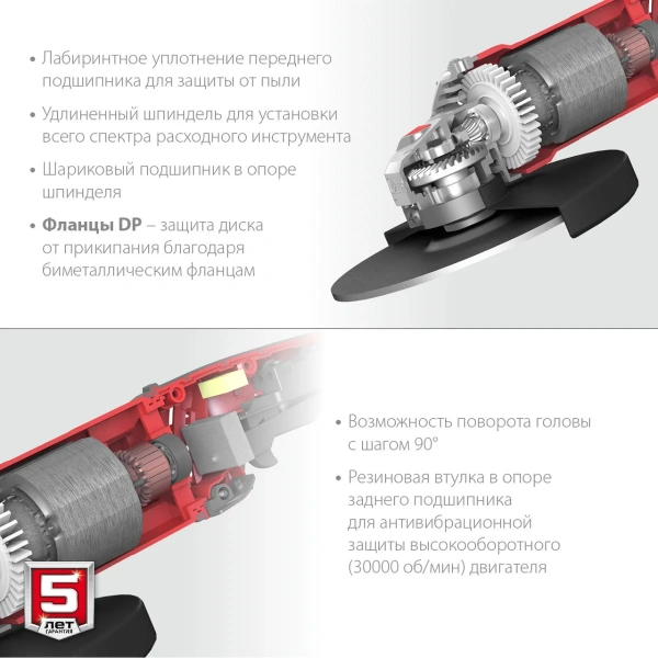 Машина углошлифовальная ЗУБР 2200 Вт, d230 мм, (УШМ-230-2205 П)