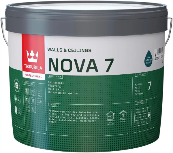 Краска интерьерная Nova 7 A 9л