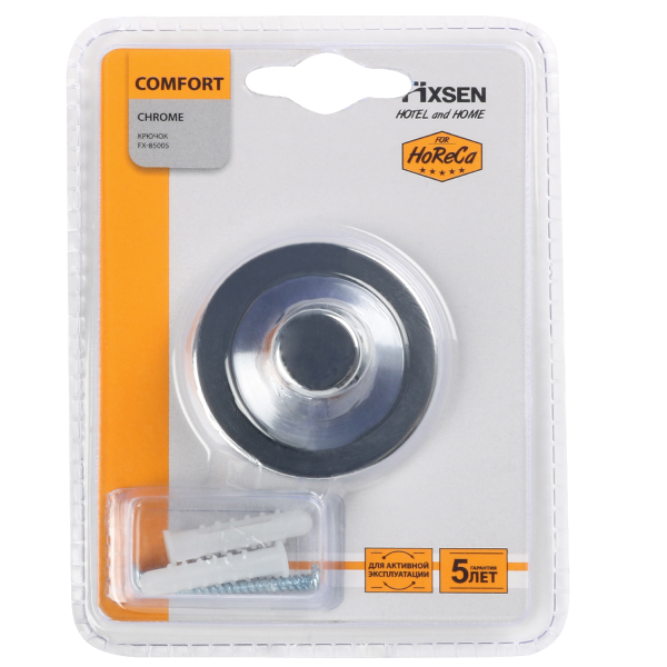 Крючок одинарный FIXSEN "COMFORT CHROME" хром FX-85005