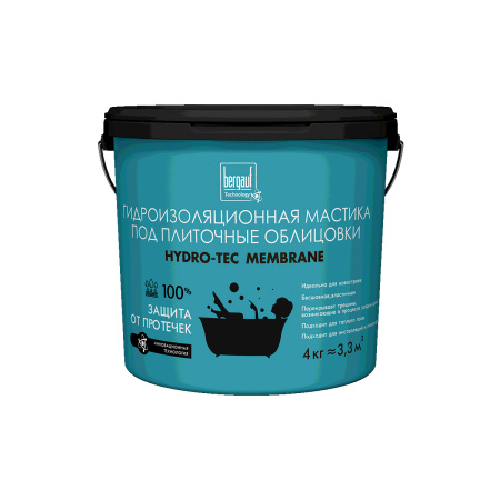 HYDRO-TEC MEMBRANE 4кг / Bergauf / Гидроизоляционная мастика под плиточные облицовки