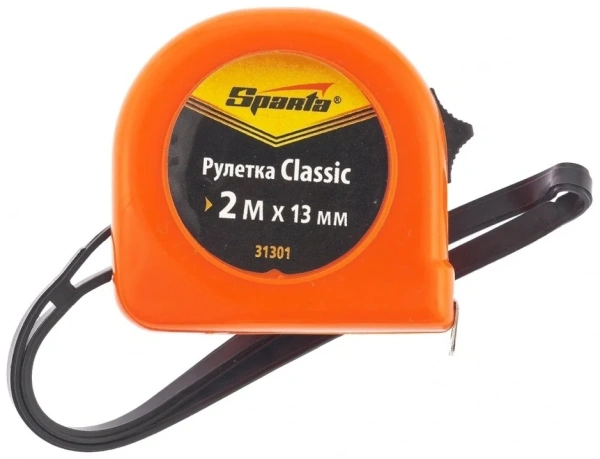 Рулетка Classic, 2 м х 13 мм, пластиковый корпус// Sparta