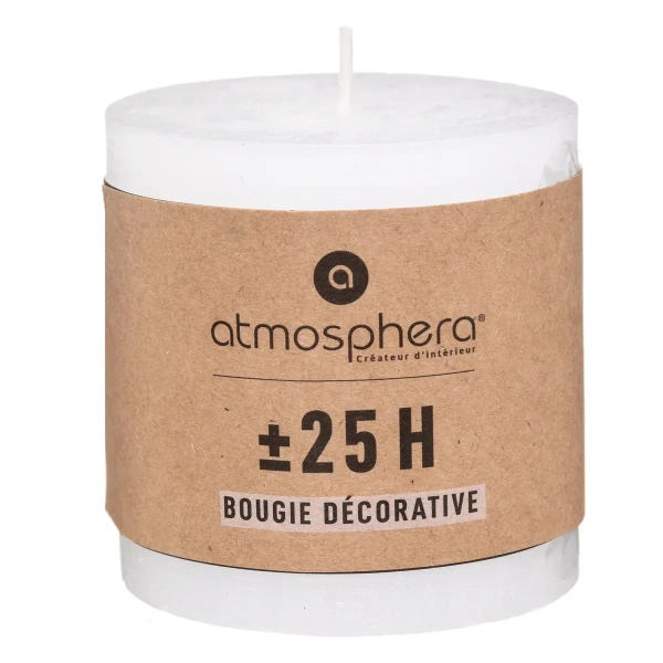 Свеча столбик Atmosphera 6,7х7 см белая 123064