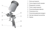 Краскораспылитель AG 810 HVLP, гравитационный, сопло 0,8 мм и 1 мм //Stels