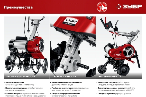 Культиватор электрический ЗУБР, 2500 Вт, (КАД-2500)