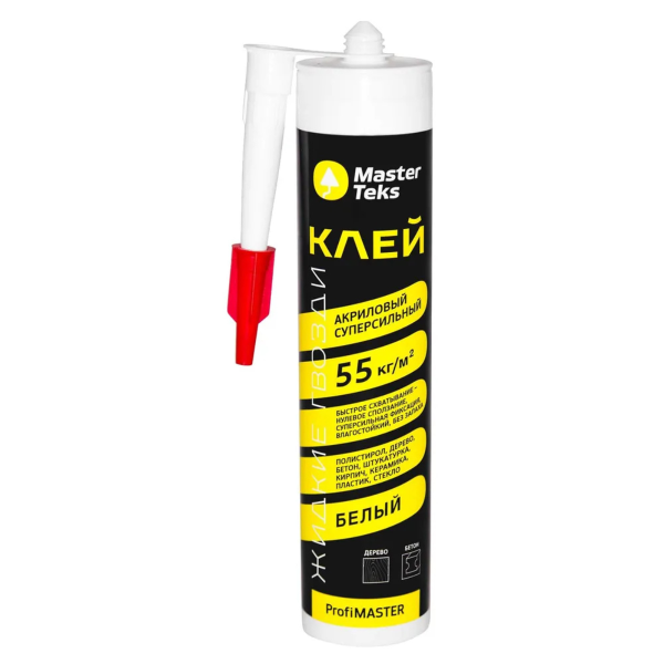 Клей акриловый ЖГ 55 кг/м2 MasterTeks PM суперсильный 0,2 белый (Россия)