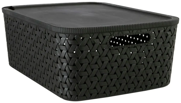 Корзинка с крышкой 5Five Tressy 15л 40х30,5х15см черный 209336A