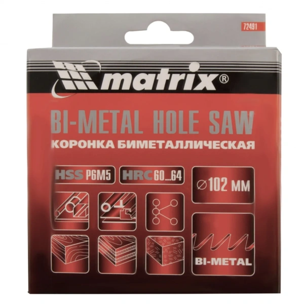 Коронка BIMETAL, 102 мм// MATRIX