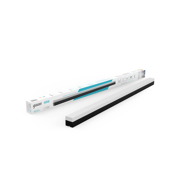 Светильник Gauss LED матовый IP40 1180*70*55мм 48W 4600Лм 4000K Shop Lighting черный 1/12 883625248