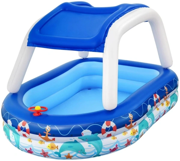 Бассейн надувной Bestway Sea Captain с навесом 213х155х132 см 54370