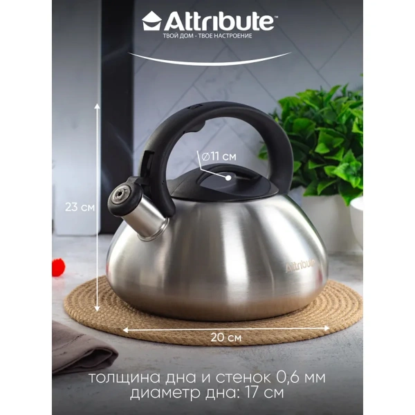 Чайник Attribute DUET 3л со свистком ASD004