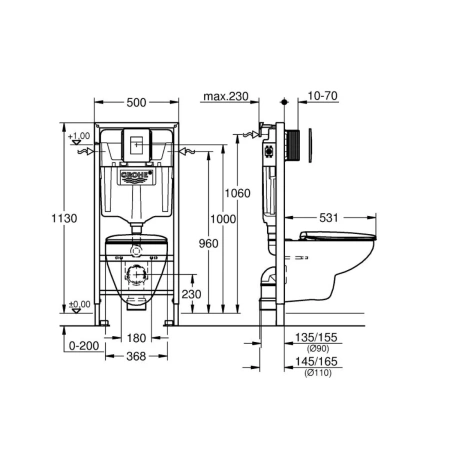 Набор GROHE DIY Solido 4 в 1 кнопка Skate Cosmopolitan, 39586000