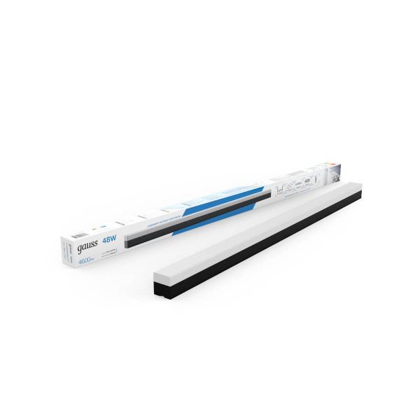 Светильник Gauss LED матовый IP40 1180*70*55мм 48W 4600Лм 6500K Shop Lighting черный 1/12 883625348