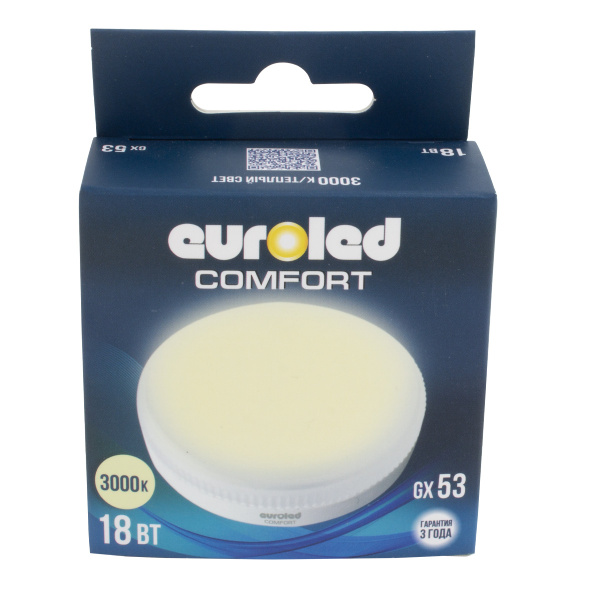 Лампа светодиодная Euroled Comfort GX53 18W 3000K