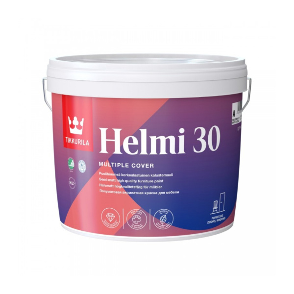 Краска для мебели HELMI 30 A п/мат 0,9л