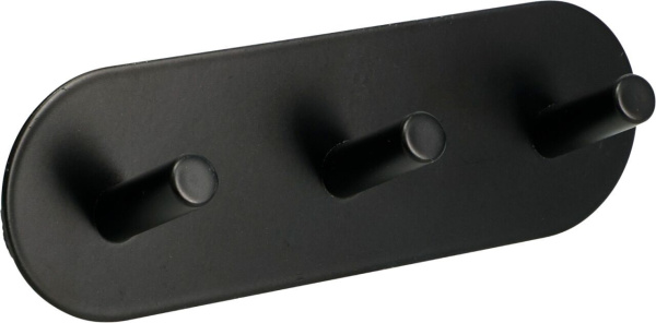 Планка Storage solution 14,4х4,8х3 см. с 3 крючками черный C80654210