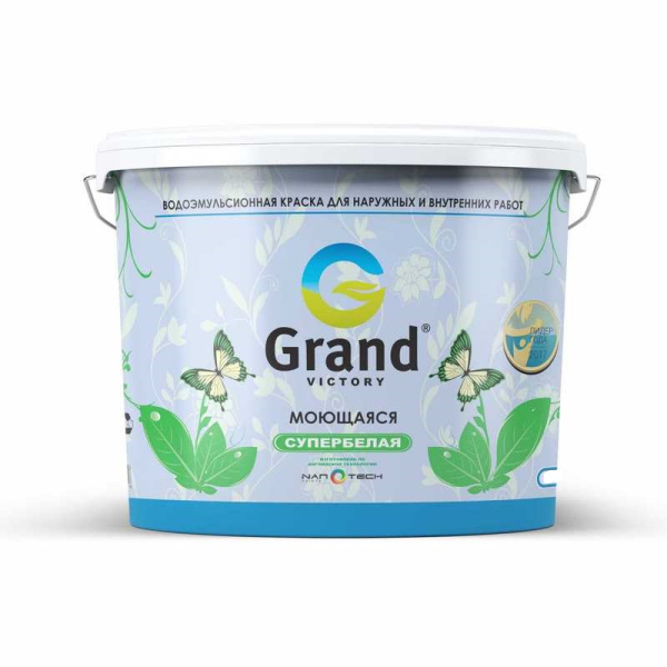 Краска "Grand Victory",  для вн. и наруж. работ "Моющаяся 201" 6,5кг