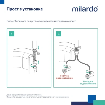 Смеситель д/к с гибким изливом, черный матовый, Meal, Milardo, M01BL0FM05