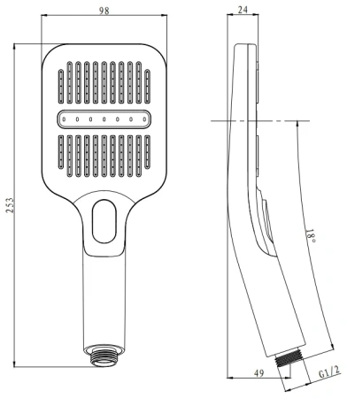 Лейка для душа, черный, 3M, CETUS, CSBLP201-3