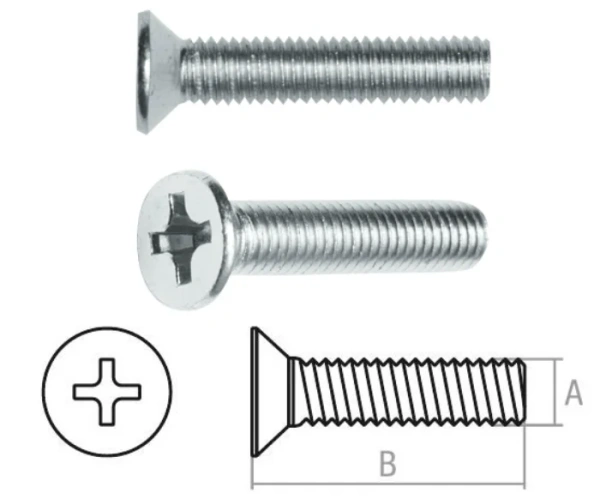 Винт М4х10 мм потай. головка, цинк, кл.пр. 5.8, DIN 965 (25 шт в зип-локе) STARFIX