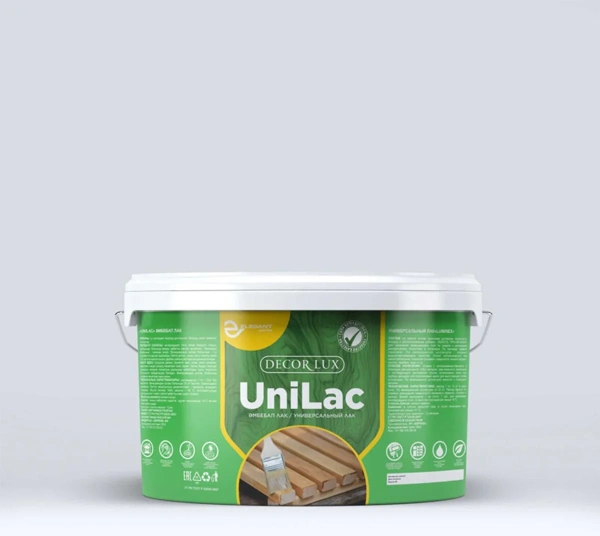 Лак Elegant универсальный Unilac глянцевый 10 л