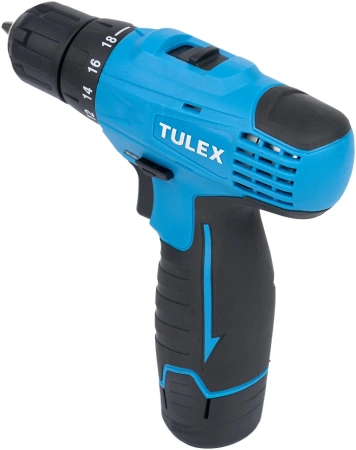 Дрель-шуруповерт TULEX TDL-12-2,2-х скор.,Li-Ion,рев.,20+1,БЗУ,10мм,0-350и0-1100об/мин,2А/ч,12В,кейс