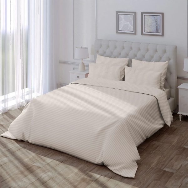 Пододеяльник Verossa Stripe 180х215см на молнии Antique White 925722
